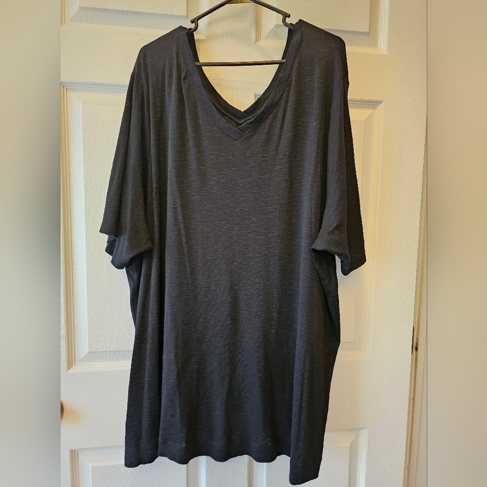 Women's Black V-Neck Pima Cotton Shirt